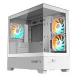 GIGABYTE C201 PANORAMIC ICE Caja para PC – Torre media m-ATX/ compatible con radiador 360 mm/ 3 ventiladores preinstalados, USB 3.0/ compatible con RGB Fusion