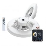 Muvit iO Lámpara Superficie Techo WIFI Blanco CCT con Ventilador y Compatible con Asistentes de Voz 600x170mm