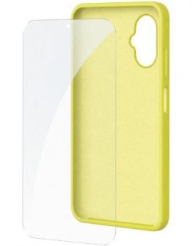 Funda Silicona + Protector de Pantalla de Cristal Templado SPC Wuum One Protection Pack 4354Y/ Compatible con SPC Wuum One/ Amarilla