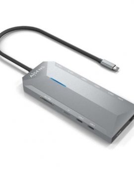 Docking USB Tipo-C Aisens ASUC-12P005-GR/ 2xHDMI/ 3xUSB/ 2xUSB Tipo-C/ 1xRJ45/ 1xAudio/ 1xLector Tarjetas/ 1x Jack/ 1xUSB Tipo-C PD/ Gris