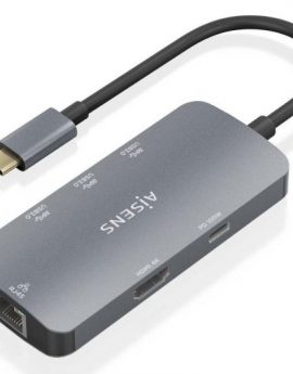 Docking USB Tipo-C Aisens ASUC-6P019-GR/ 1xHDMI/ 3xUSB/ 1xRJ45/ 1xUSB Tipo-C PD/ Gris