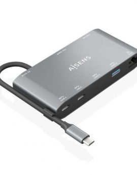 Docking USB Tipo-C Aisens ASUC-8P010-GR/ 1xHDMI/ 1xVGA/ 2xUSB/ 1xRJ45/ 2xUSB Tipo-C/ 1xUSB Tipo-C PD/ Gris