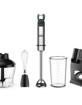 Batidora de mano Grunkel BM-1500SET/ 1500W/ Capacidad 0.8L/ Incluye Vaso, Picadora, Varilla y Soporte