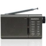 Radio Portátil Daewoo DW1035/ a Pilas/ Gris Oscuro