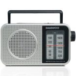 Radio Portátil Daewoo DW1125/ a Pilas/ Gris Metalizado