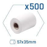 iggual Pack 500 rollos papel térmico datáfono 57x35 mm