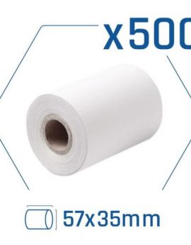 iggual Pack 500 rollos papel térmico datáfono 57x35 mm