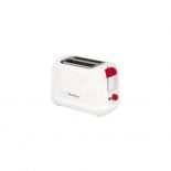 Moulinex Principio LT160111 Tostadora 2 Ranuras 850W Blanco/Rojo - 7 Niveles y Modo Descongelacion