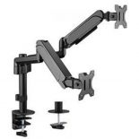 Gembird MA-DA2P-01 Soporte Doble para Monitores 32' VESA 100 Max 18Kg Negro Reacondicionado