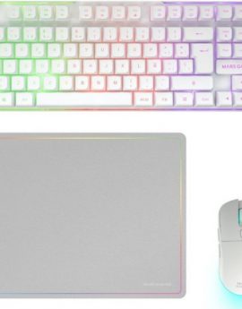 Pack Gaming Mars Gaming MCPWTKL/ Teclado Inalámbrico + Ratón Inalámbrico + Alfombrilla - MCPWTKLWES