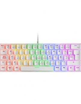 Mars Gaming MK60 Teclado Mecánico Blanco FRGB Switch Marrón Layout Italiano