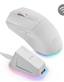 Mars Gaming Mm-t3 Ratón Inalámbrico Rgb Óptico Bluetooth 5.0 14400 Dpi Switches Huano Blanco