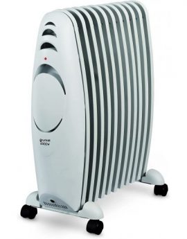Grunkel - Radiador de Aceite con elementos RAC-11EFIHEAT - Calefactor de bajo consumo 3 niveles de calor regulables, termostato, ruedas y sistema de protección sobrecalentamiento (2300W) Reacondicionado