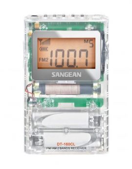 Sangean DT-160 Clear Radio Portátil de Bolsillo Transparente
