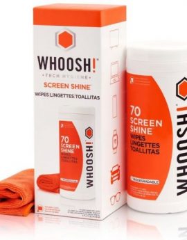 Kit Toallitas Whoosh WSH006 para Limpieza de Pantallas/ Pack de 70 unidades + Paño Microfibra