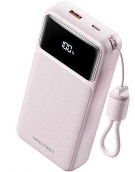 Powerbank 20000mAh Vention XGYP0-40-TY/ 22.5W/ Rosa/ Incluye Cable USB Tipo-C