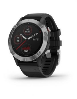 Reloj deportivo Garmin fénix 6 47mm GPS plata/negro con correa negra - android/ios
