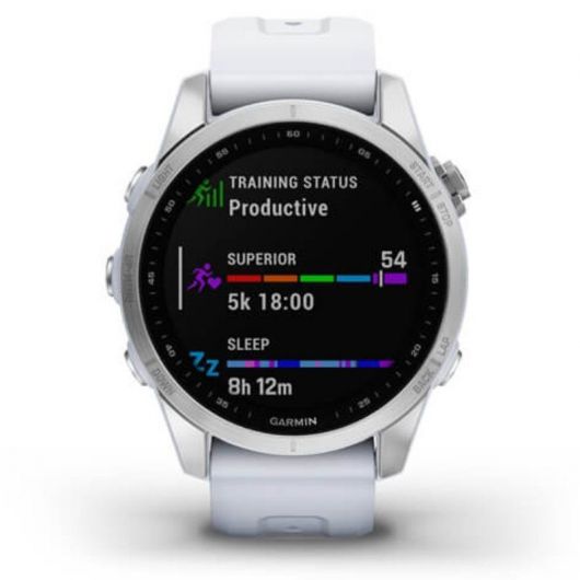 Smartwatch Garmin Fénix 7S/ Notificaciones/ Frecuencia Cardíaca/ GPS/ Plata y Blanco
