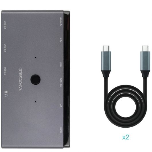 Switch Conmutador 8K Nanocable 10.12.0003/ 1x HDMI/ 1x DisplayPort/ 3x USB/ 2x USB Tipo-C/ 1x Jack 3 Switch Conmutador 8K Nanocable 10.12.0003/ 1x HDMI/ 1x DisplayPort/ 3x USB/ 2x USB Tipo-C/ 1x Jack 3.5mm/ 2x USB Tipo-C PD