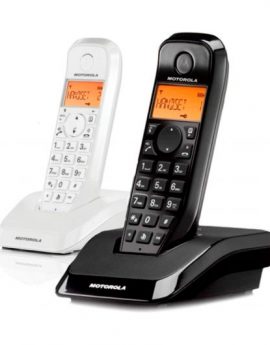 Motorola S1202 Blanco y Negro / Duo de Teléfonos Inalámbricos