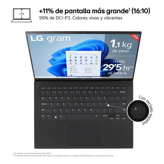LG Gram 14Z90S Intel Core Ultra 5 125H Portátil 35.6 cm (14') WUXGA 16GB LPDDR5-SDRAM 512GB SSD Wi-Fi 6E (802 LG Gram 14Z90S Intel Core Ultra 5 125H Portátil 35.6 cm (14') WUXGA 16GB LPDDR5-SDRAM 512GB SSD Wi-Fi 6E (802.11ax) Windows 11 Pro Negro