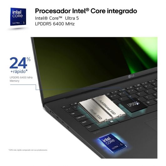 LG Gram 14Z90S Intel Core Ultra 5 125H Portátil 35.6 cm (14') WUXGA 16GB LPDDR5-SDRAM 512GB SSD Wi-Fi 6E (802 LG Gram 14Z90S Intel Core Ultra 5 125H Portátil 35.6 cm (14') WUXGA 16GB LPDDR5-SDRAM 512GB SSD Wi-Fi 6E (802.11ax) Windows 11 Pro Negro