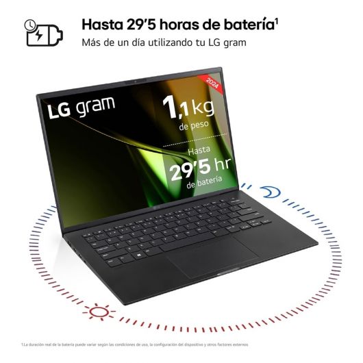 LG Gram 14Z90S Intel Core Ultra 5 125H Portátil 35.6 cm (14') WUXGA 16GB LPDDR5-SDRAM 512GB SSD Wi-Fi 6E (802 LG Gram 14Z90S Intel Core Ultra 5 125H Portátil 35.6 cm (14') WUXGA 16GB LPDDR5-SDRAM 512GB SSD Wi-Fi 6E (802.11ax) Windows 11 Pro Negro