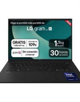 LG Gram 14Z90T Intel Core Ultra 7 255H/ 14’ WUXGA/ 32GB/ 1TB SSD/ Windows 11 Pro AI Chat On-Device/ Negro