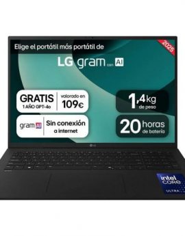 Portátil LG Gram 17ZD90T-G.AX78B Intel Core Ultra 7-255H/ 16GB/ 1TB SSD/ 17'/ Sin Sistema Operativo