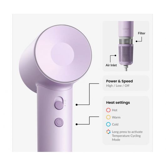 Laifen SE Special Matte Purple / Secador de Pelo de Alta Velocidad 9 Laifen SE Special Matte Purple / Secador de Pelo de Alta Velocidad