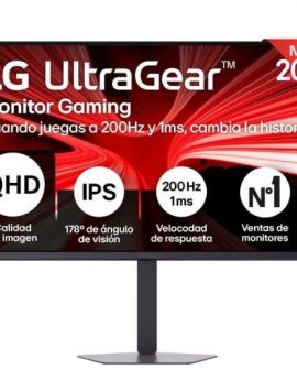 Monitor Gaming LG UltraGear 32G620B-B 31.5'/ QHD/ 1ms/ 200Hz/ IPS/ Regulable en altura/ Negro