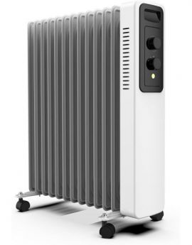 UNIVERSALBLUE Radiador Eléctrico de Aceite 2500W - Calefactor Bajo Consumo 13 Elementos Calefactores - Calienta Habitaciones hasta 30 m² - Termostato Ajustable - Portátil con Ruedas Reacondicionado