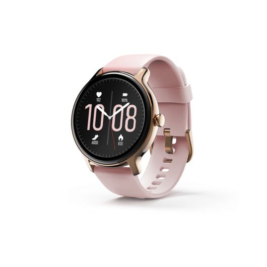 Hama Fit Watch 4910 Reloj smartwatch 1.09' LCD 45 mm Digital táctil Oro rosa GPS (satélite)