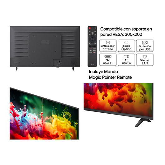 Televisor LG QNED evo AI QNED72 Mini LED 43QNED72B6B 43'/ Ultra HD 4K/ Smart TV/ WiFi 4 Televisor LG QNED evo AI QNED72 Mini LED 43QNED72B6B 43'/ Ultra HD 4K/ Smart TV/ WiFi