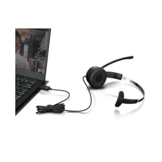 Lenovo 100 Mono Auricular USB Cable 1 Lenovo 100 Mono Auricular USB Cable 1.8m Negro