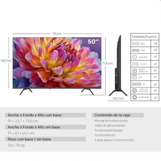 Televisor Metz 50MUF7000Z 50'/ Ultra HD 4K/ Smart TV/ WiFi 2 Televisor Metz 50MUF7000Z 50'/ Ultra HD 4K/ Smart TV/ WiFi