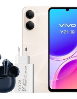 Smartphone Vivo Y21 4GB/ 256GB/ 6.74'/ 5G/ Oro/ Incluye Cargador + Auriculares