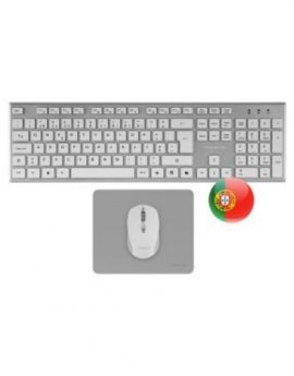 Tacens Zenithwpt Teclado Mouse y Alfombrilla Wireless Low Profile Tecla Copilot 3200dpi Negro Portugués