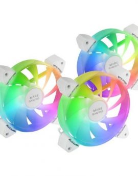 Pack 3 Ventiladores Mars Gaming MF-3A/ 12cm/ ARGB/ Blanco