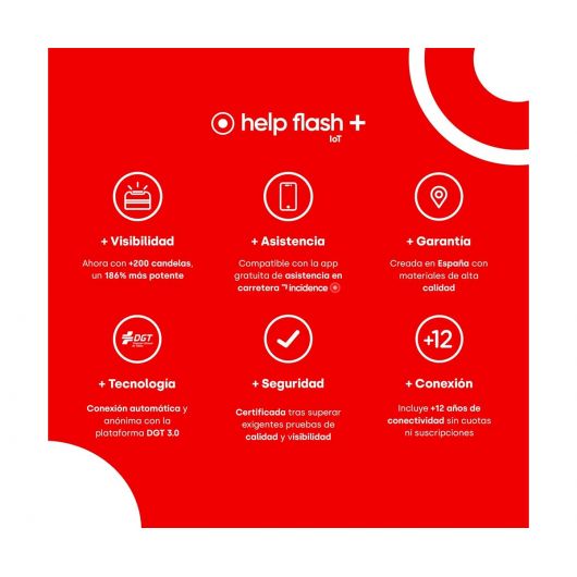 HelpFlash Baliza flash V16 IoT / Luz de Emergencia Homologada DGT 3 HelpFlash Baliza flash V16 IoT / Luz de Emergencia Homologada DGT 3.0 / Conexión Iot