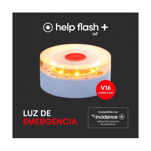 HelpFlash Baliza flash V16 IoT / Luz de Emergencia Homologada DGT 3 HelpFlash Baliza flash V16 IoT / Luz de Emergencia Homologada DGT 3.0 / Conexión Iot