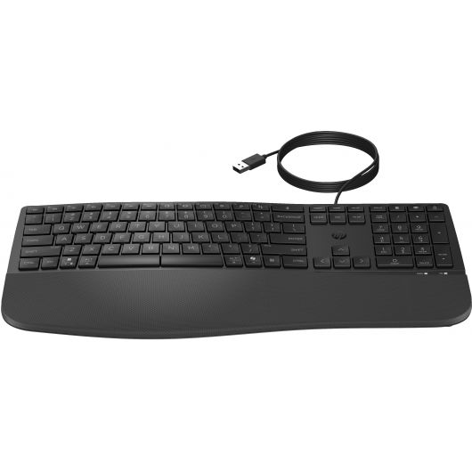HP 480 Comfort Teclado con Cable Ergonómico Negro