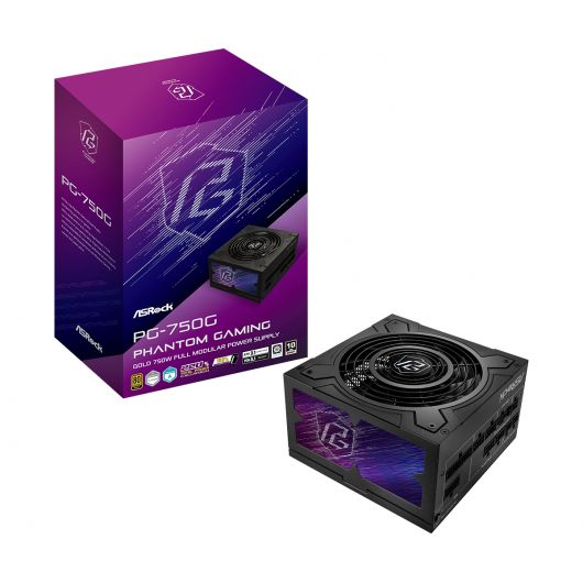 Asrock Phantom Gaming PG-750G Fuente de alimentación 750W 80 Plus Gold A 20+4 pin ATX Negro