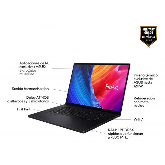 ASUS ProArt P16 OLED H7606WP-SC104W 16' WQUXGA/ AMD Ryzen AI 9 HX 370/ 32GB/ 100GB SSD/ RTX 5070 8GB/ w11 Home Negro Nano 3 ASUS ProArt P16 OLED H7606WP-SC104W 16' WQUXGA/ AMD Ryzen AI 9 HX 370/ 32GB/ 100GB SSD/ RTX 5070 8GB/ w11 Home Negro Nano