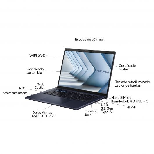Asus ExpertBook Advanced B5 B5404CVA-Q50015X Intel Core i5-1335U 16GB 512GB SSD 14' WUXGA w11pro Negro Estrella 3 Asus ExpertBook Advanced B5 B5404CVA-Q50015X Intel Core i5-1335U 16GB 512GB SSD 14' WUXGA w11pro Negro Estrella