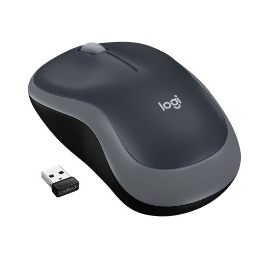 Logitech M185 Ratón Inalámbrico con Mini Receptor USB Ambidiestro 1000DPI Gris