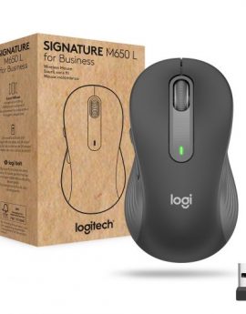 Logitech Signature M650 for Business tamaño L Ratón mano derecha RF Wireless + Bluetooth Óptico 4000 DPI Grafito