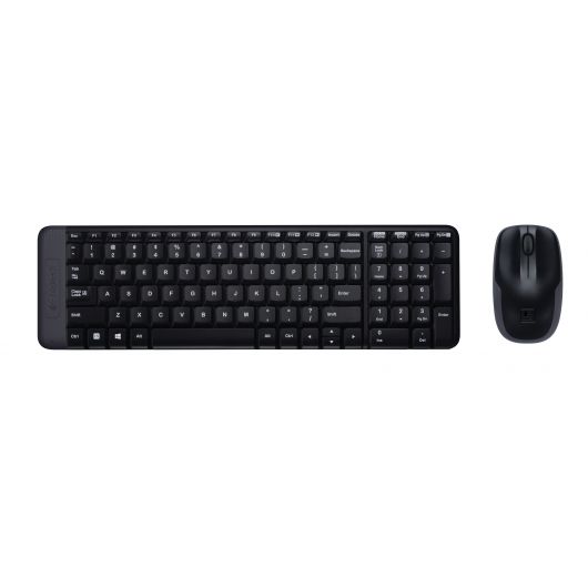 Logitech MK220 Combo Teclado inalambrico Negro Lauyout QWERTY Inglés USA + Ratón inalámbrico