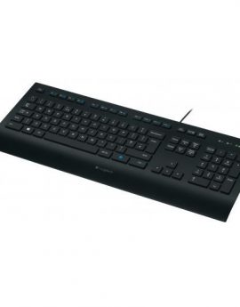 Teclado Logitech K280E Pro Alámbrico QWERTZ Alemán - Membrana Negro Descansa Muñecas Reacondicionado