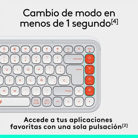 Logitech Pop Icon Keys teclado Inalámbrico Bluetooth Blanco 5 Logitech Pop Icon Keys teclado Inalámbrico Bluetooth Blanco